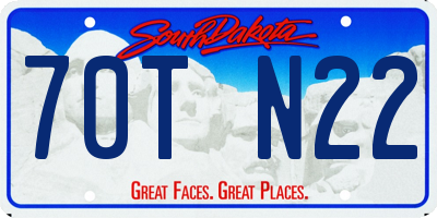 SD license plate 70TN22
