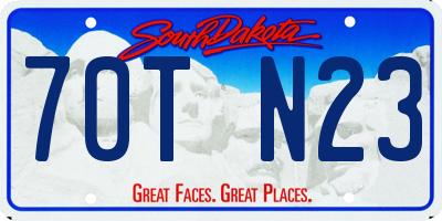 SD license plate 70TN23