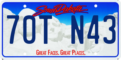 SD license plate 70TN43