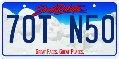 SD license plate 70TN50