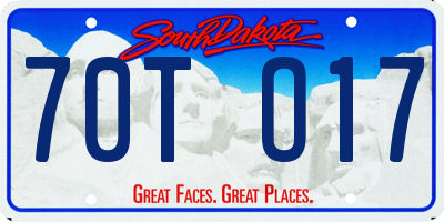 SD license plate 70TO17