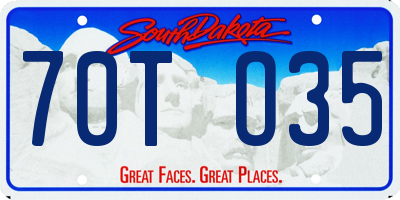 SD license plate 70TO35