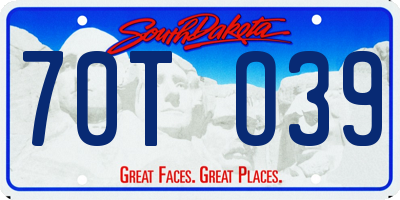 SD license plate 70TO39