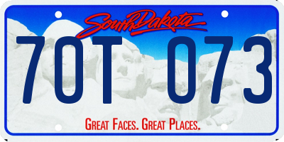SD license plate 70TO73