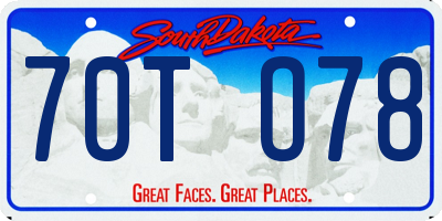SD license plate 70TO78