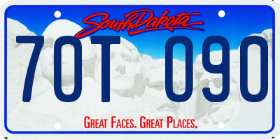 SD license plate 70TO90