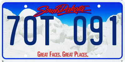 SD license plate 70TO91
