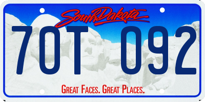 SD license plate 70TO92