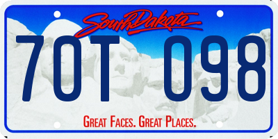 SD license plate 70TO98