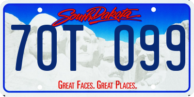 SD license plate 70TO99
