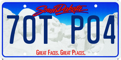 SD license plate 70TP04