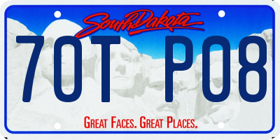 SD license plate 70TP08