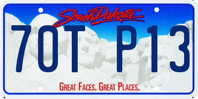 SD license plate 70TP13