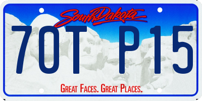 SD license plate 70TP15