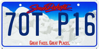 SD license plate 70TP16