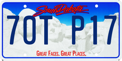 SD license plate 70TP17