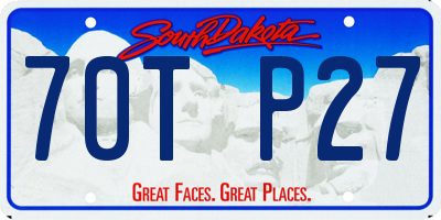 SD license plate 70TP27