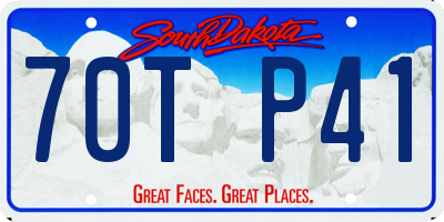 SD license plate 70TP41