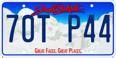 SD license plate 70TP44