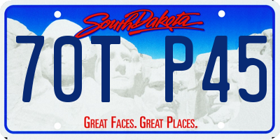 SD license plate 70TP45