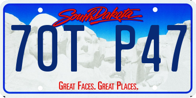 SD license plate 70TP47