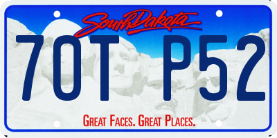 SD license plate 70TP52