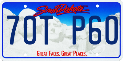SD license plate 70TP60