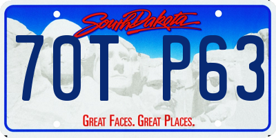 SD license plate 70TP63