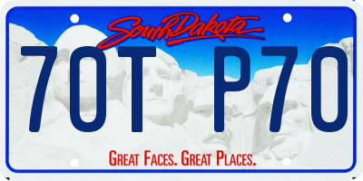 SD license plate 70TP70