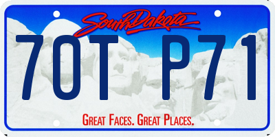 SD license plate 70TP71