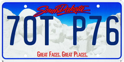 SD license plate 70TP76