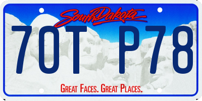 SD license plate 70TP78