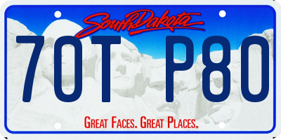 SD license plate 70TP80