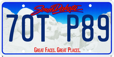 SD license plate 70TP89