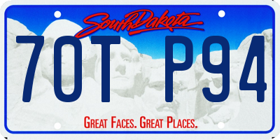 SD license plate 70TP94