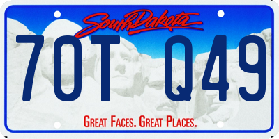 SD license plate 70TQ49
