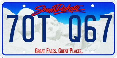 SD license plate 70TQ67