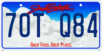SD license plate 70TQ84