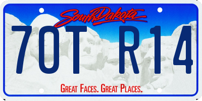 SD license plate 70TR14