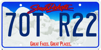 SD license plate 70TR22