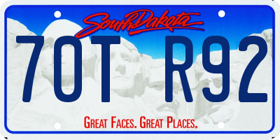 SD license plate 70TR92