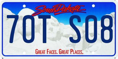 SD license plate 70TS08