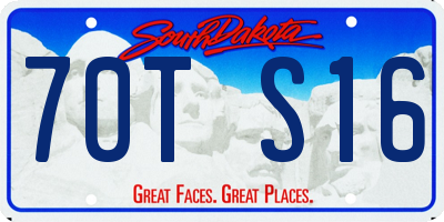 SD license plate 70TS16