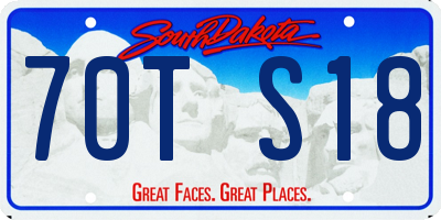 SD license plate 70TS18