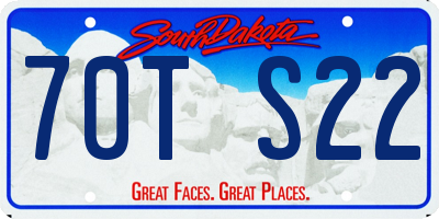 SD license plate 70TS22