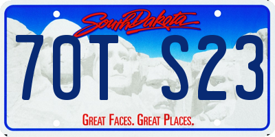 SD license plate 70TS23