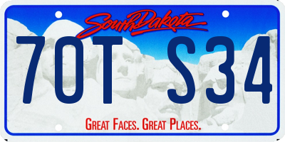 SD license plate 70TS34