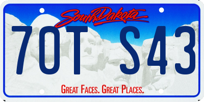 SD license plate 70TS43