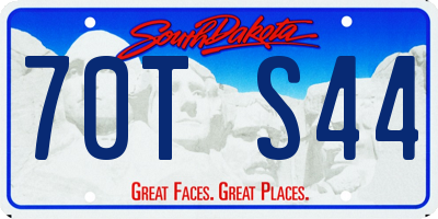 SD license plate 70TS44