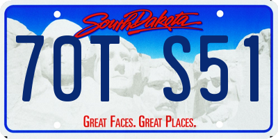 SD license plate 70TS51